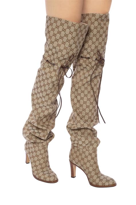 gucci women boots sale|gucci print thigh high boots.